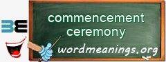 WordMeaning blackboard for commencement ceremony